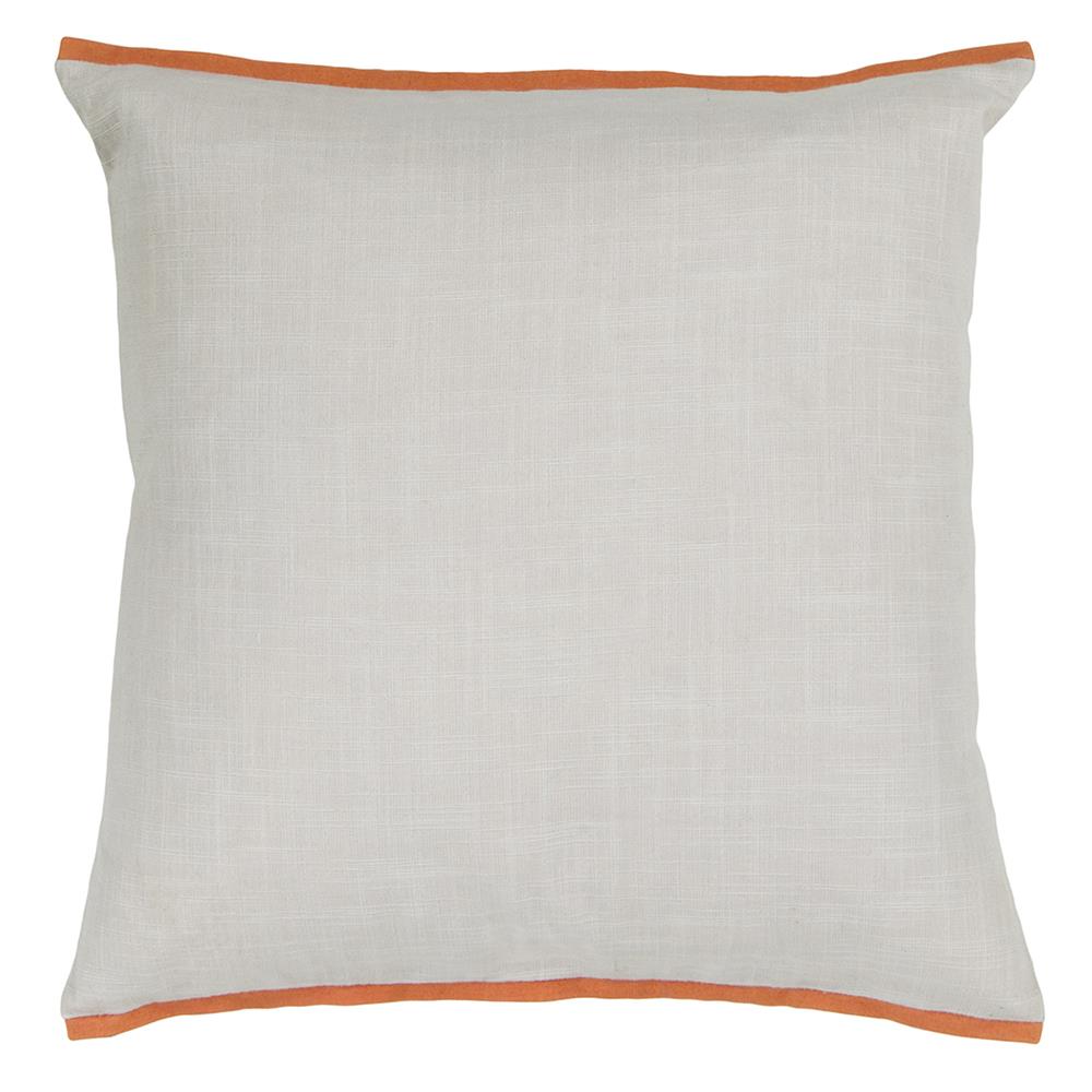 Chandra Rugs CUS28023 PILLOWS Handmade Contemporary Pillows (With Down Feather Insert) in White/Orange, 1