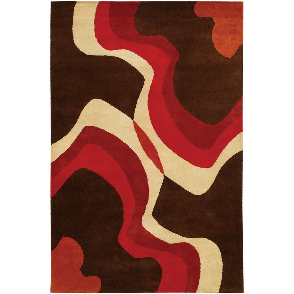 Chandra Rugs DAI14 DAISA Hand-Tufted Contemporary Rug in Brown/Red/Cream, 7