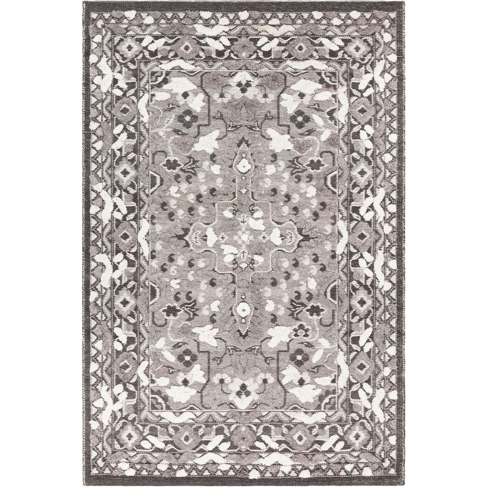 Chandra Rugs DAP-52202 Daphne Hand-woven Traditional Rug in Black/Grey/White