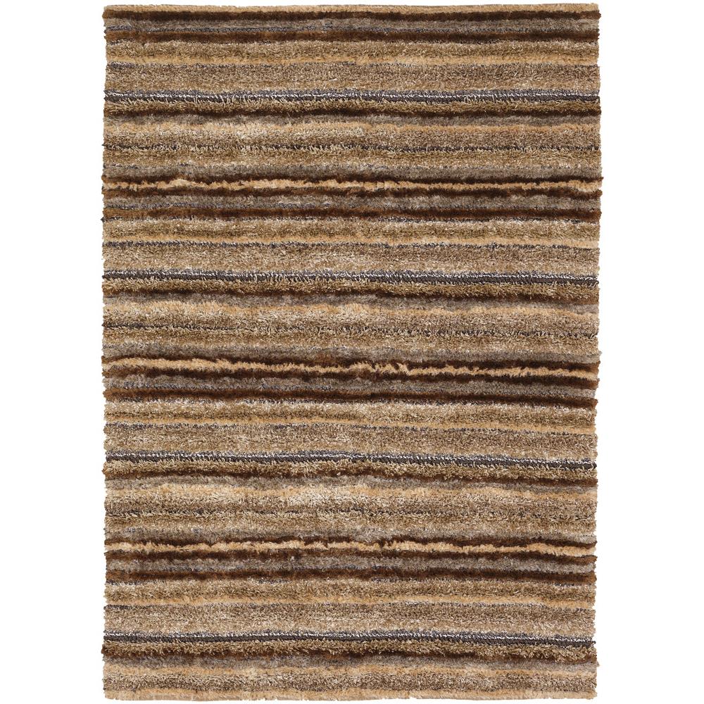 Chandra Rugs DEL14801 DELIGHT Hand-Woven Contemporary Rug in Brown/Taupe/Ivory/Gold, 7