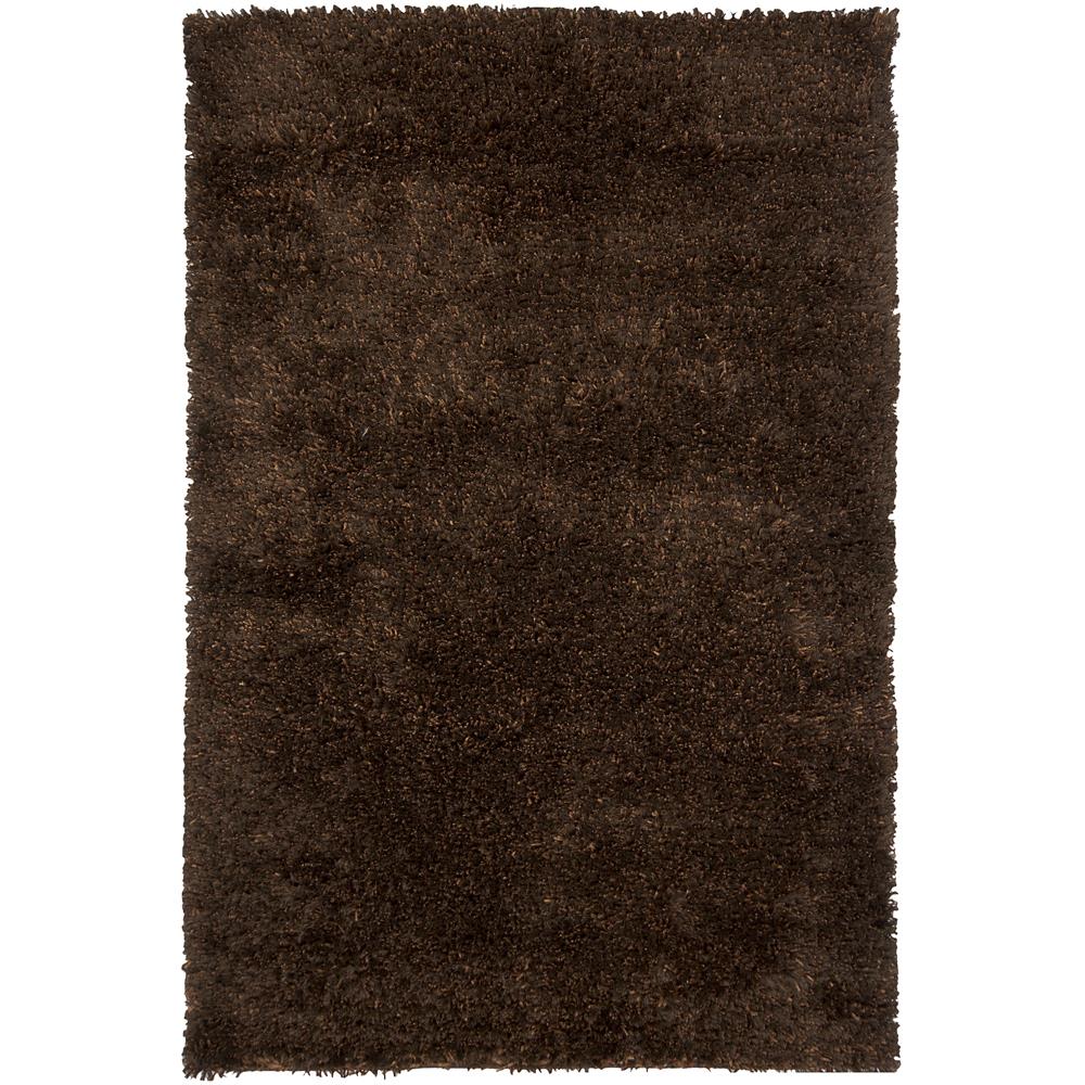 Chandra Rugs DIO14402 DIOR Hand-Woven Contemporary Shag Rug in Brown/Black, 5