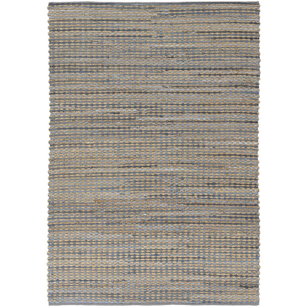 Chandra Rugs EAS7202 EASTON Hand-Woven Contemporary Reversible Rug in Blue/Tan/Grey, 5