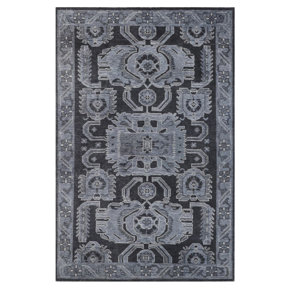 Chandra Rugs EDE-49003 Eden Hand-knotted Traditional Rug in Grey/Black