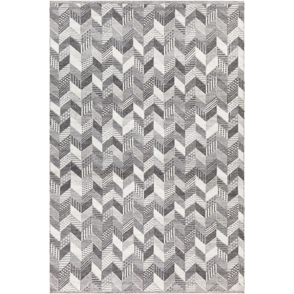Chandra Rugs EFF-52500 Effie Hand-woven Contemporary Rug in Black/White/Grey