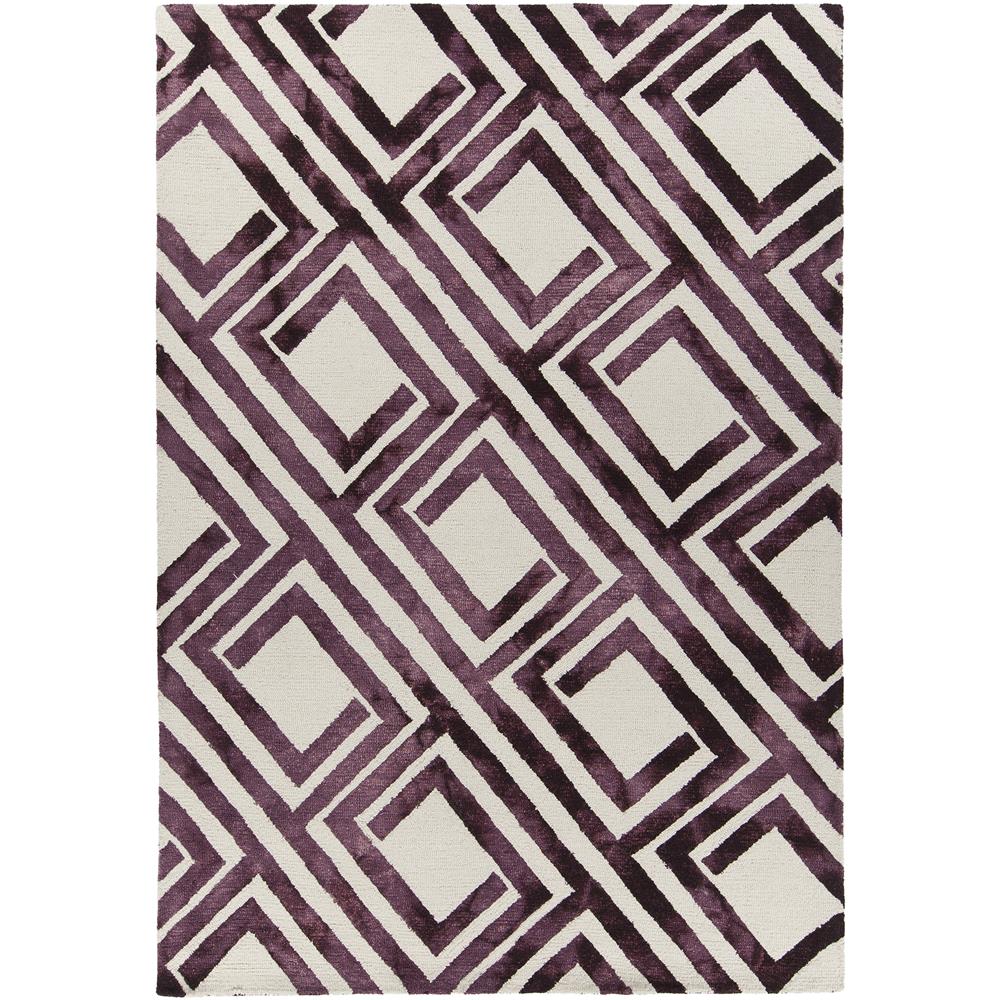 Chandra Rugs ELV33903 ELVO Hand-Tufted Contemporary Wool Rug in Purple/White, 7