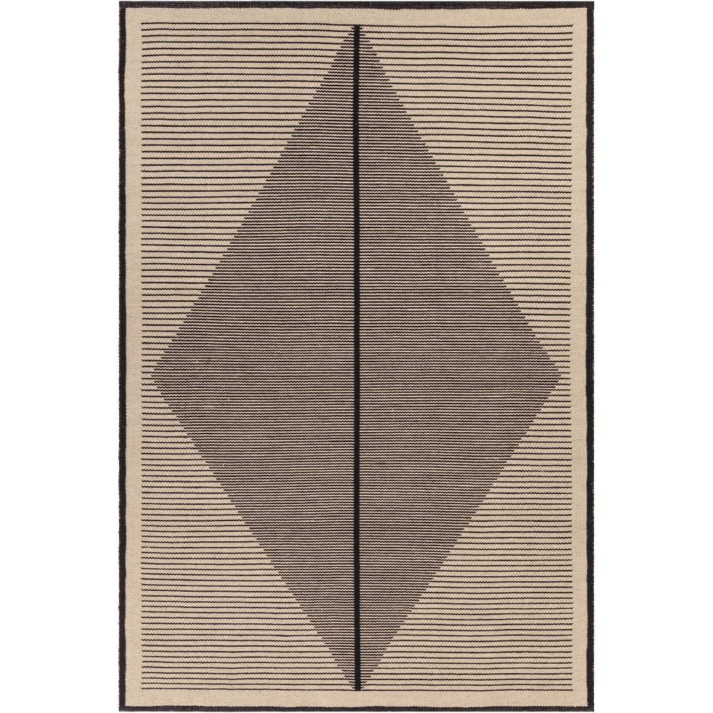 Chandra Rugs ELY-51600 Elyza Hand-woven Contemporary Rug in Beige/Black