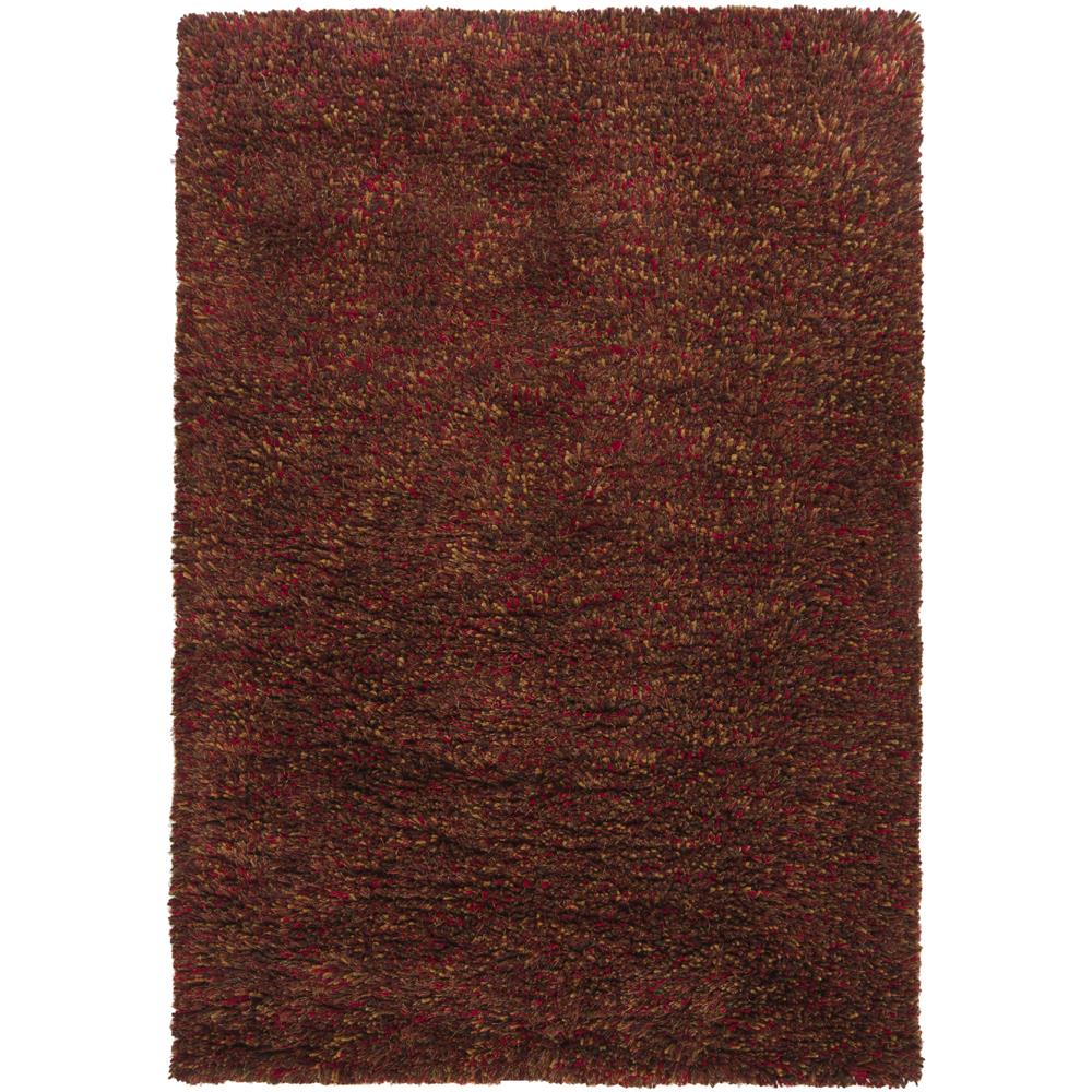 Chandra Rugs EST18503 ESTILO Hand-Woven Contemporary Shag Rug in Red/Gold/Brown, 7