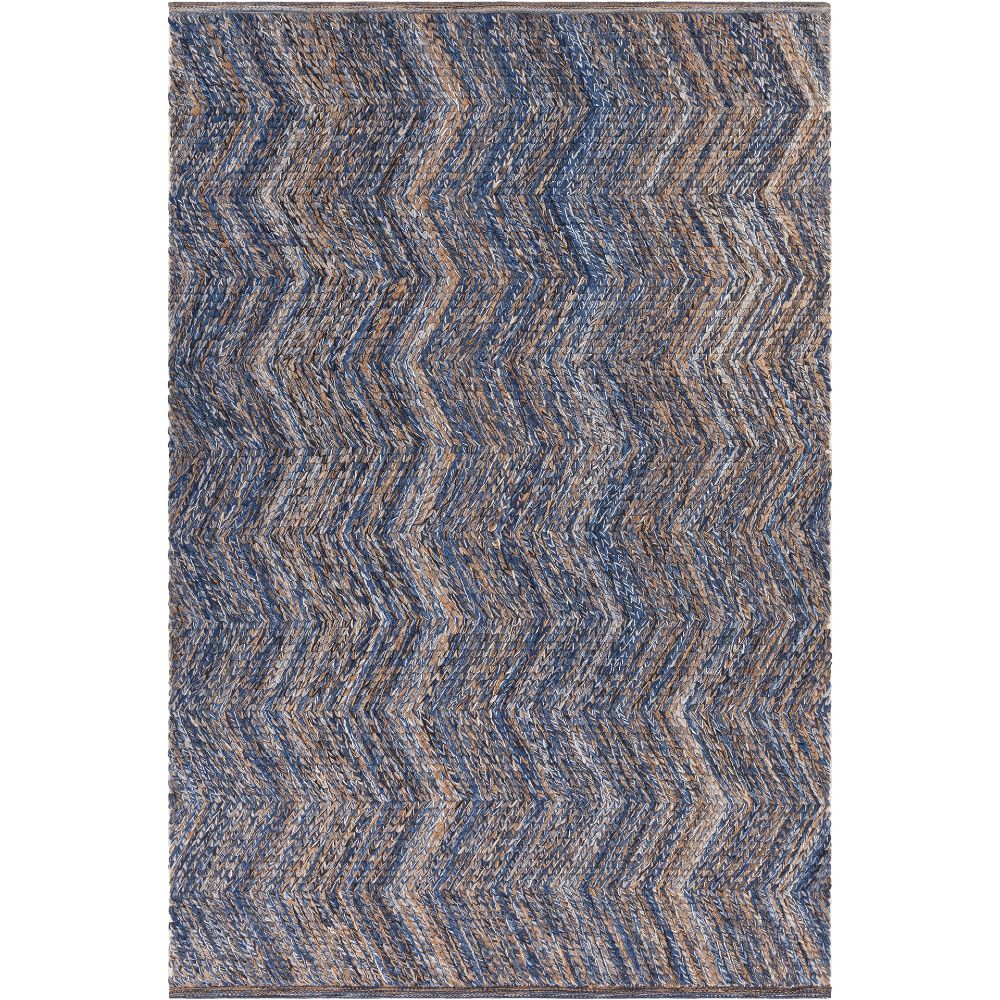 Chandra Rugs EUG-52900 Eugenie Hand-woven Contemporary Rug in Blue/Gold