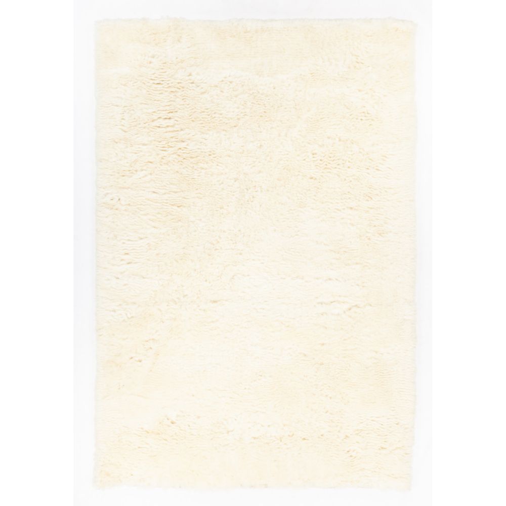 Chandra Rugs EZM-53000 Ezmae Hand-woven Solid Shag Rug in Ivory