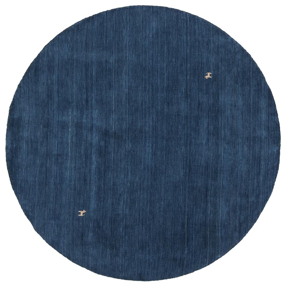 Chandra Rugs GAB38002 GABI Hand-Knotted Solid Wool Rug in Blue, 7