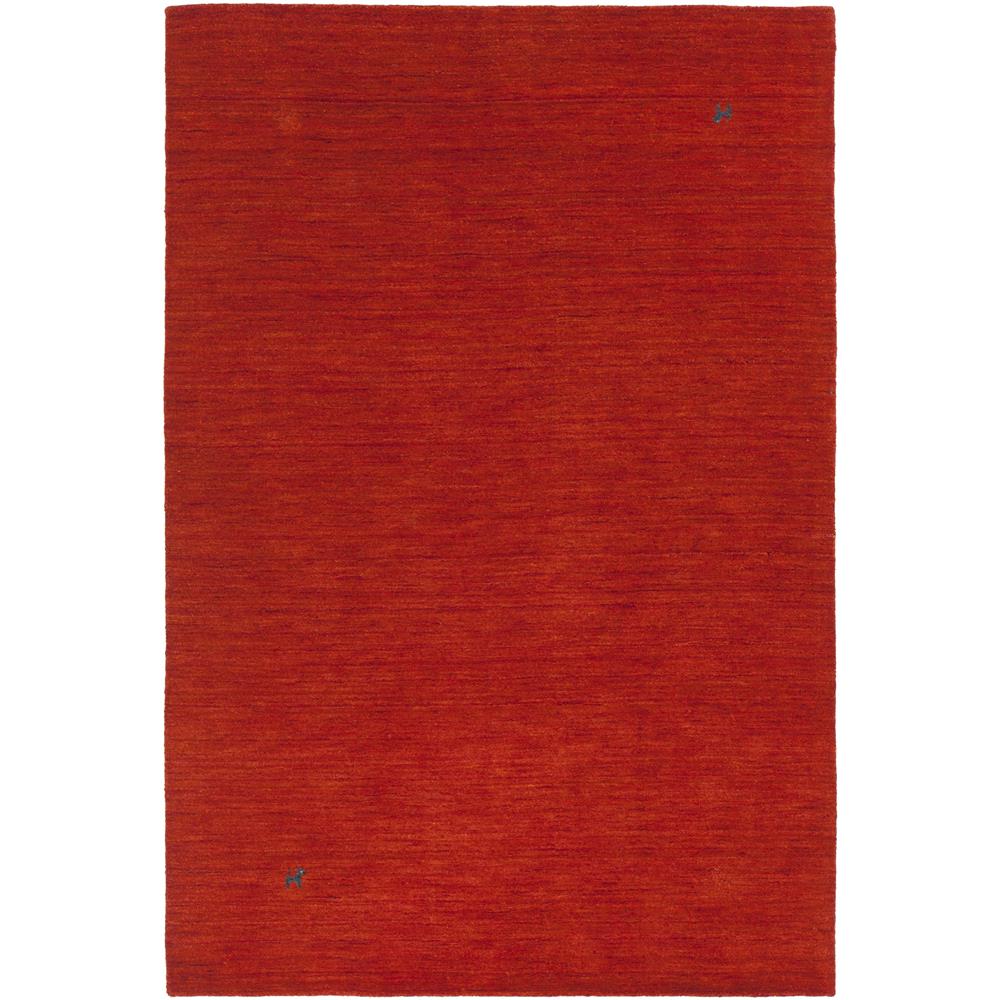 Chandra Rugs GAB38003 GABI Hand-Knotted Solid Wool Rug in Red, 5