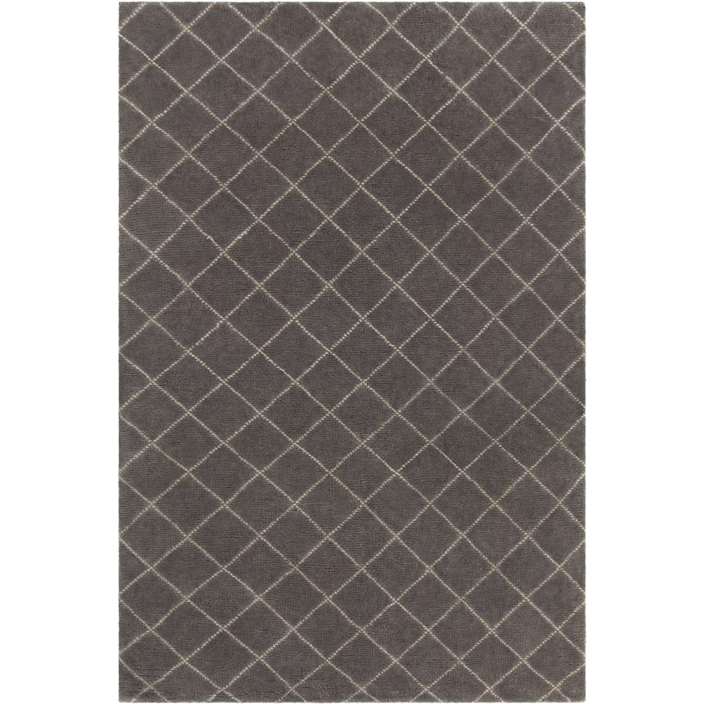 Chandra Rugs GAI10902 GAIA Hand-Knotted Contemporary Wool Rug in Charcoal/Cream, 9