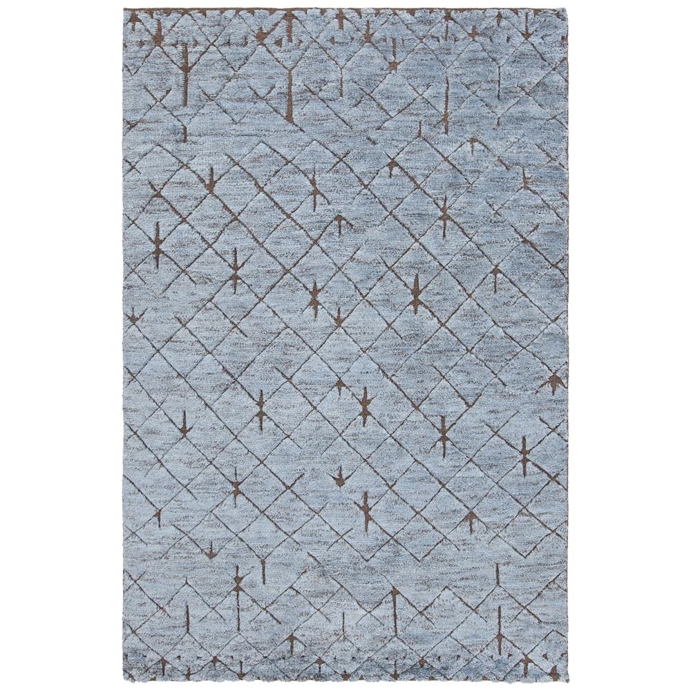 Chandra Rugs GEN45202 GENNA Hand Knotted Contemporary Rug in Blue/Brown, 5