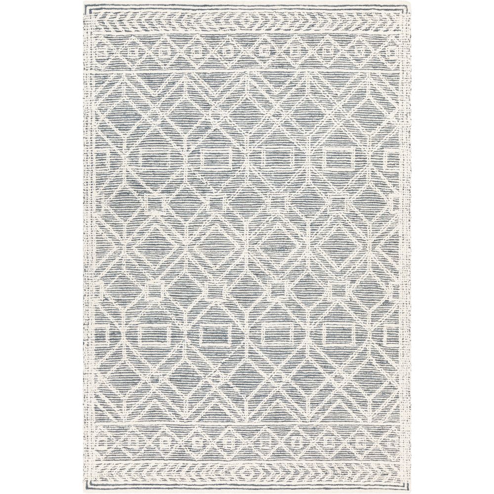 Chandra Rugs GIN-51901 Gina Hand-tufted Contemporary Rug in Blue/White