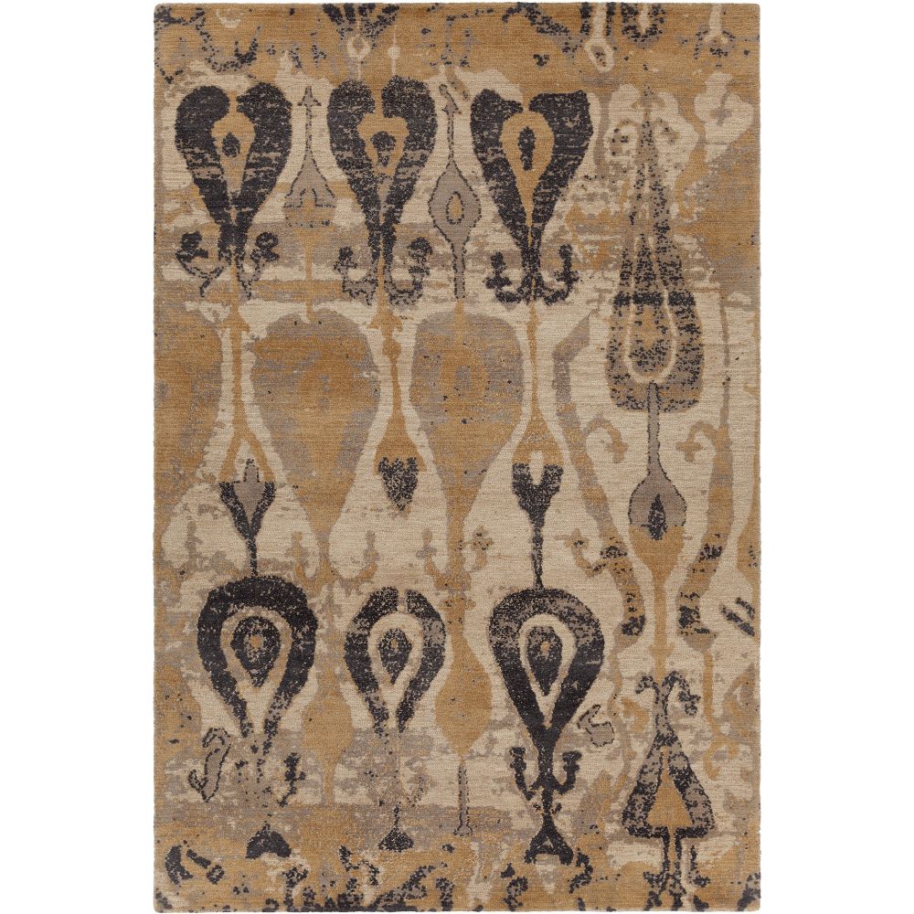 Chandra Rugs GWE-49500 Gwen Hand-tufted Contemporary Rug in Gold/Taupe/Beige/Black