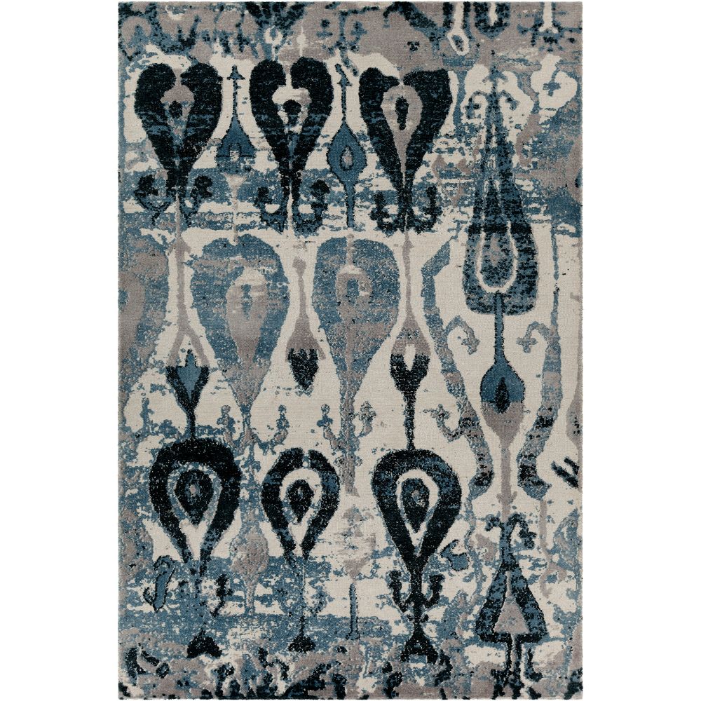 Chandra Rugs GWE-49501 Gwen Hand-tufted Contemporary Rug in Blue/Grey/White