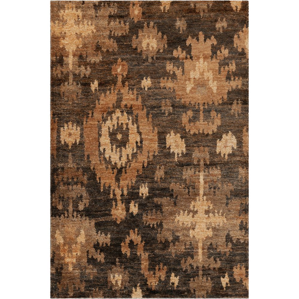 Chandra Rugs HET-49801 Hetty Hand knotted Contemporary Rug in Brown/Black/Taupe/Gold