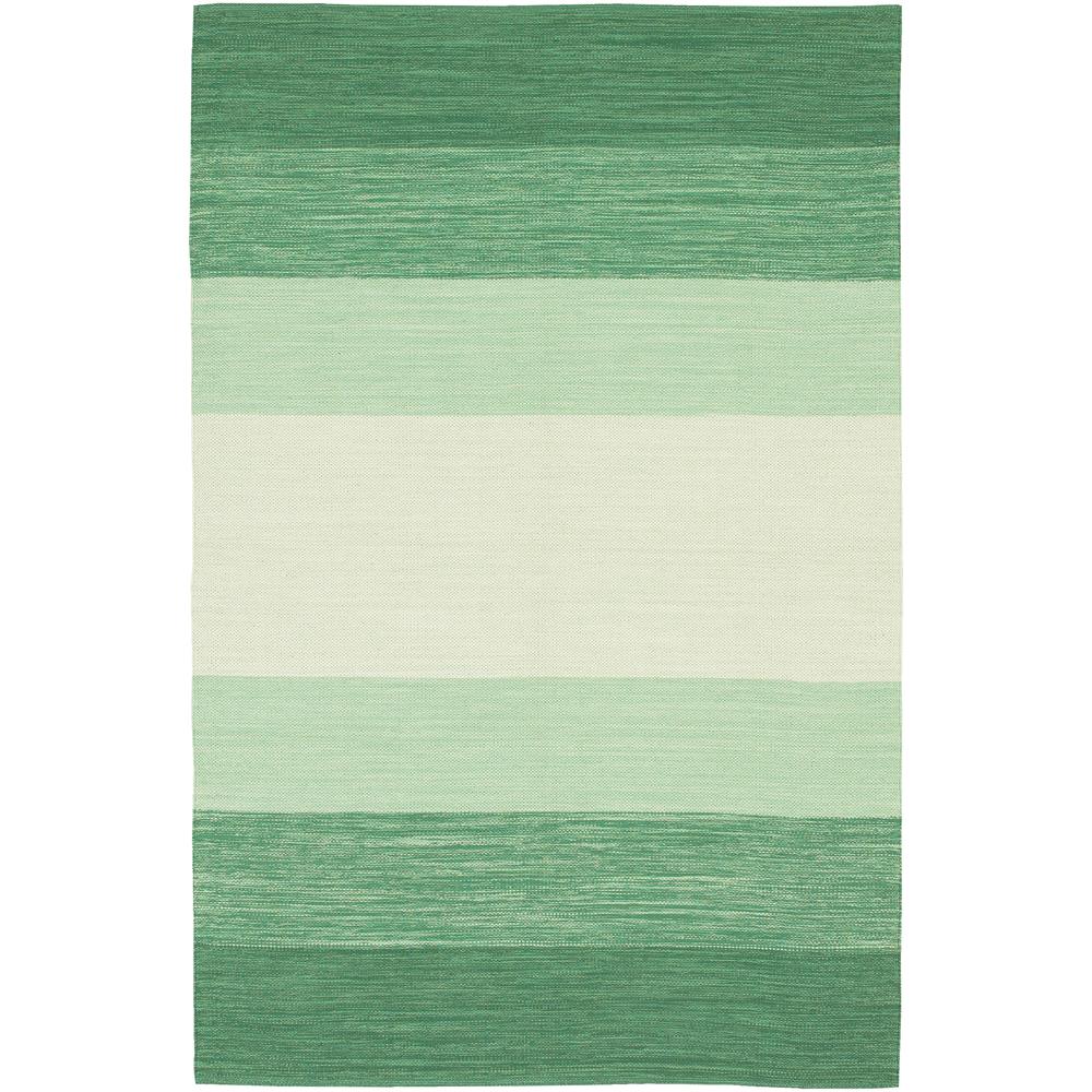 Chandra Rugs IND5 INDIA Hand-Woven Contemporary Rug in Green/Cream, 5