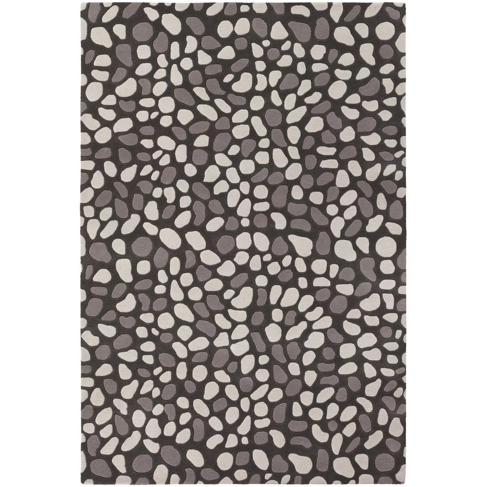 Chandra Rugs INH21618 INHABIT Hand-Tufted Designer Rug in Charcoal/Grey/White, 5