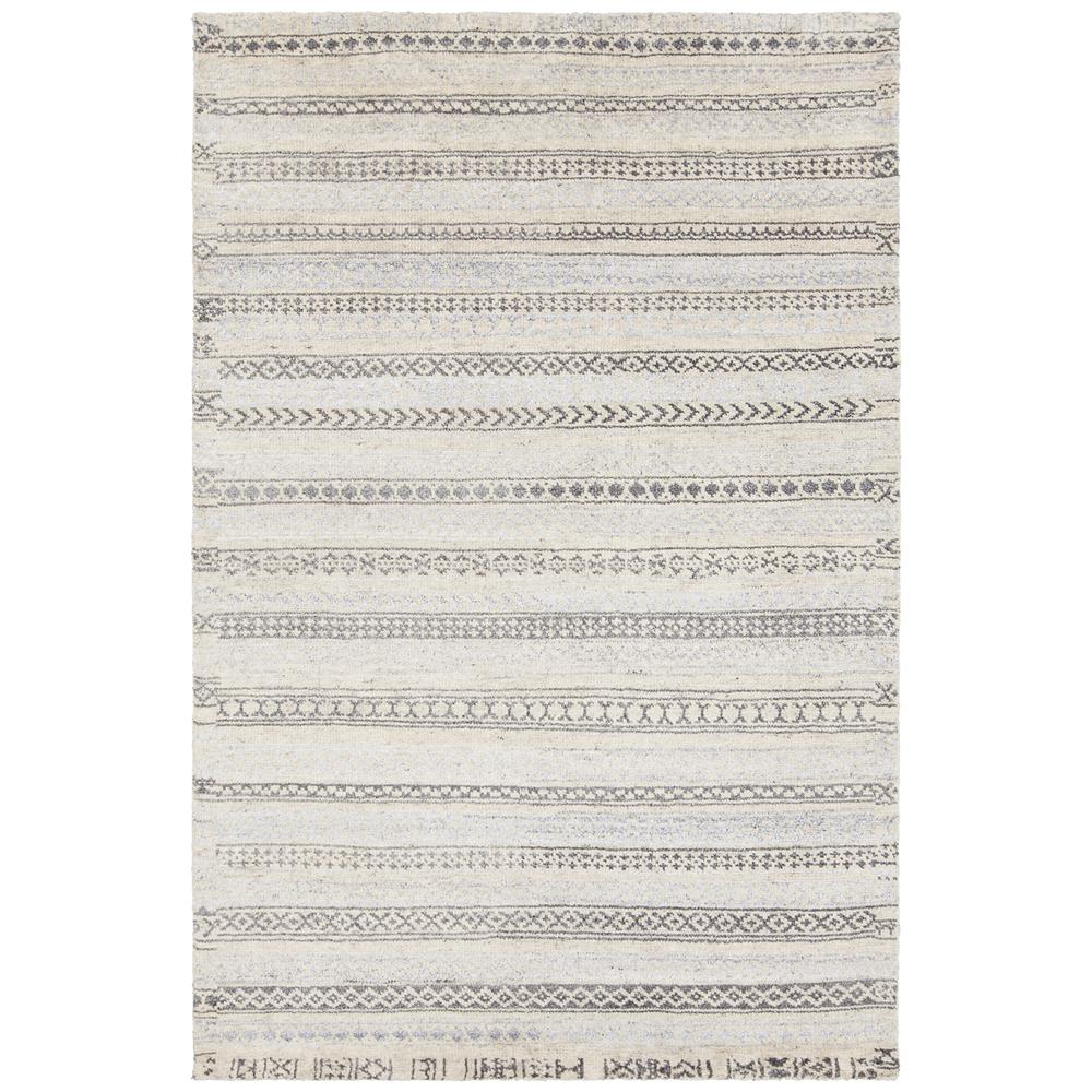 Chandra Rugs ISL44201 ISLA Hand Knotted Contemporary Rug in White/Grey, 7