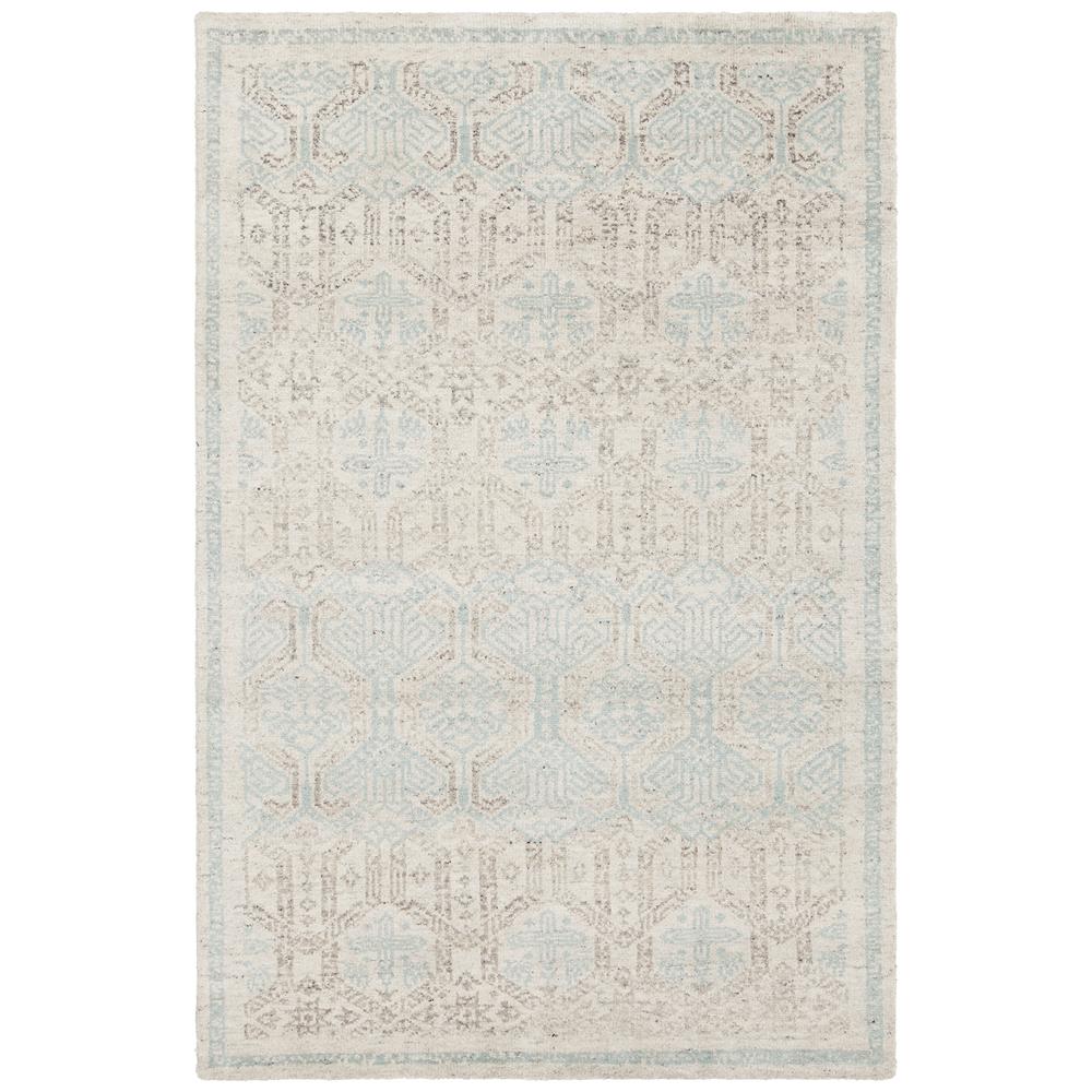 Chandra Rugs ISL44202 ISLA Hand Knotted Contemporary Rug in White/Blue/Grey, 5