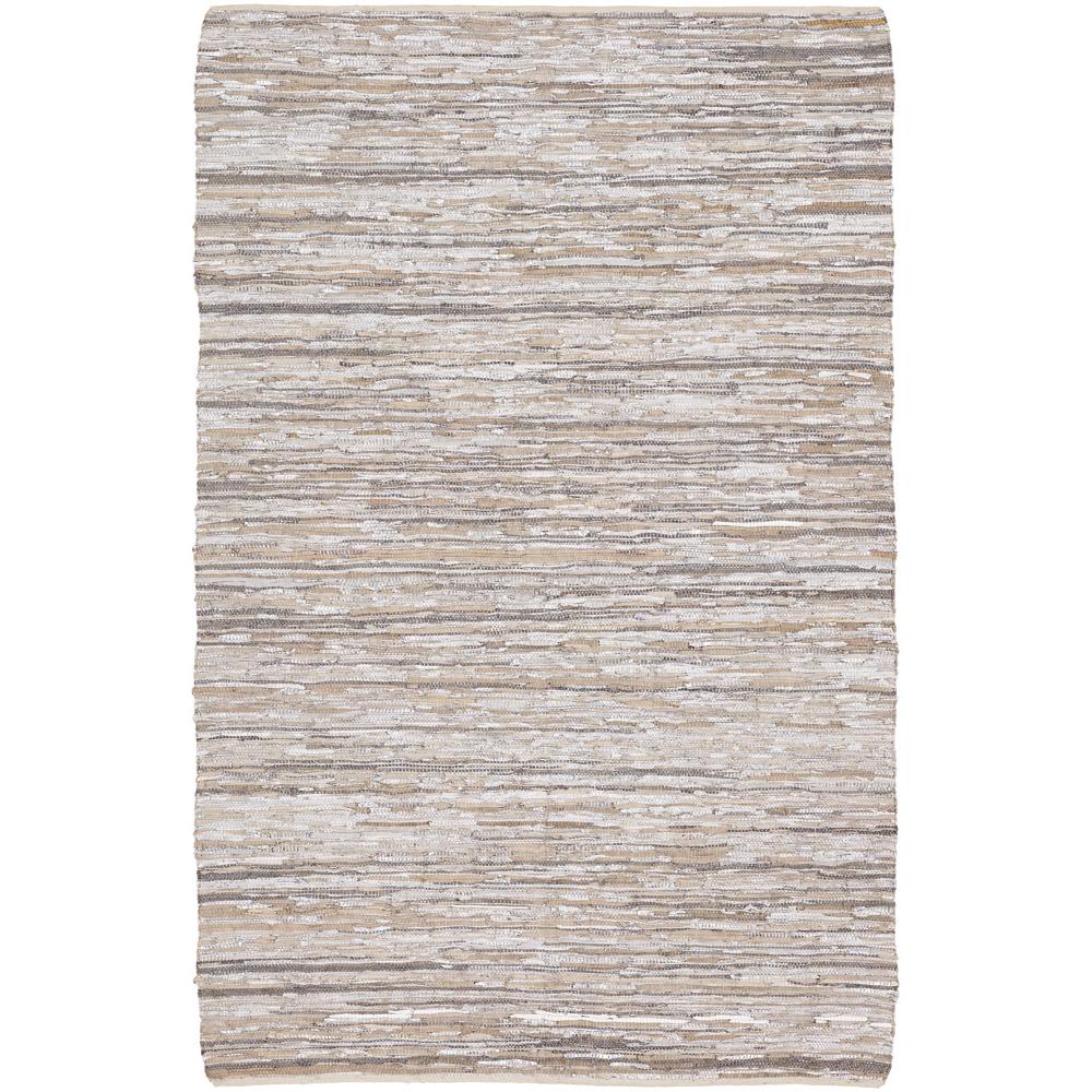 Chandra Rugs JAZ17005 JAZZ Hand-Woven Contemporary Reversible Rug in Silver/Grey/Tan, 5