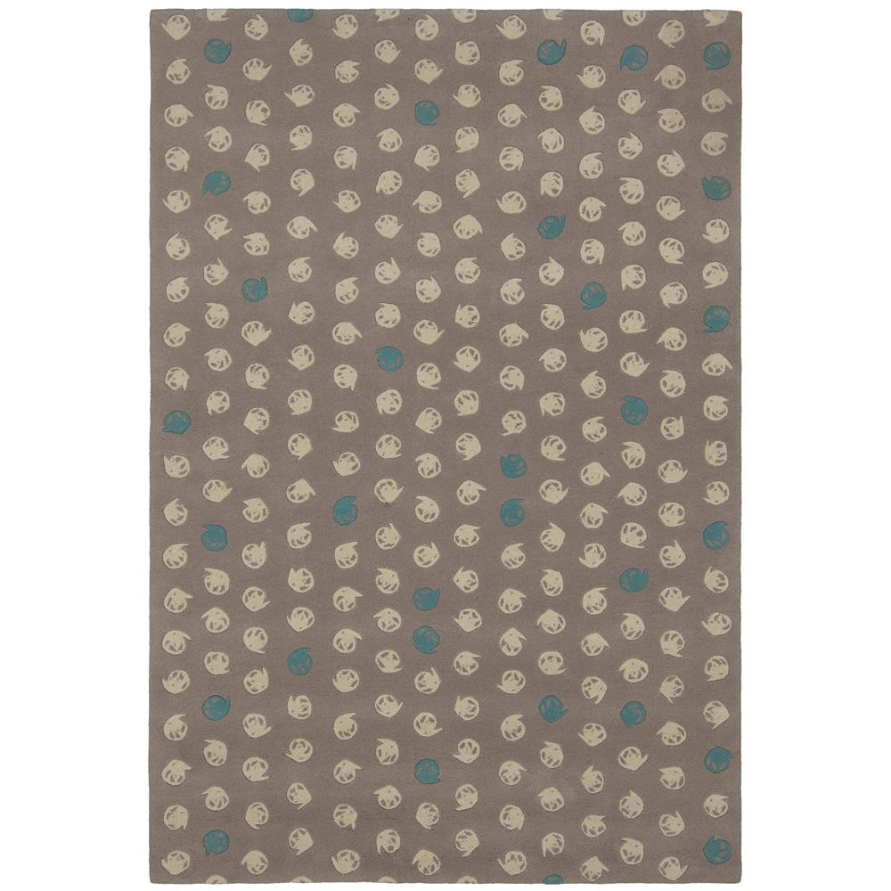 Chandra Rugs JES28900 JESSICA SWIFT Hand-Tufted Designer Wool Rug in Taupe/Cream/Teal, 5