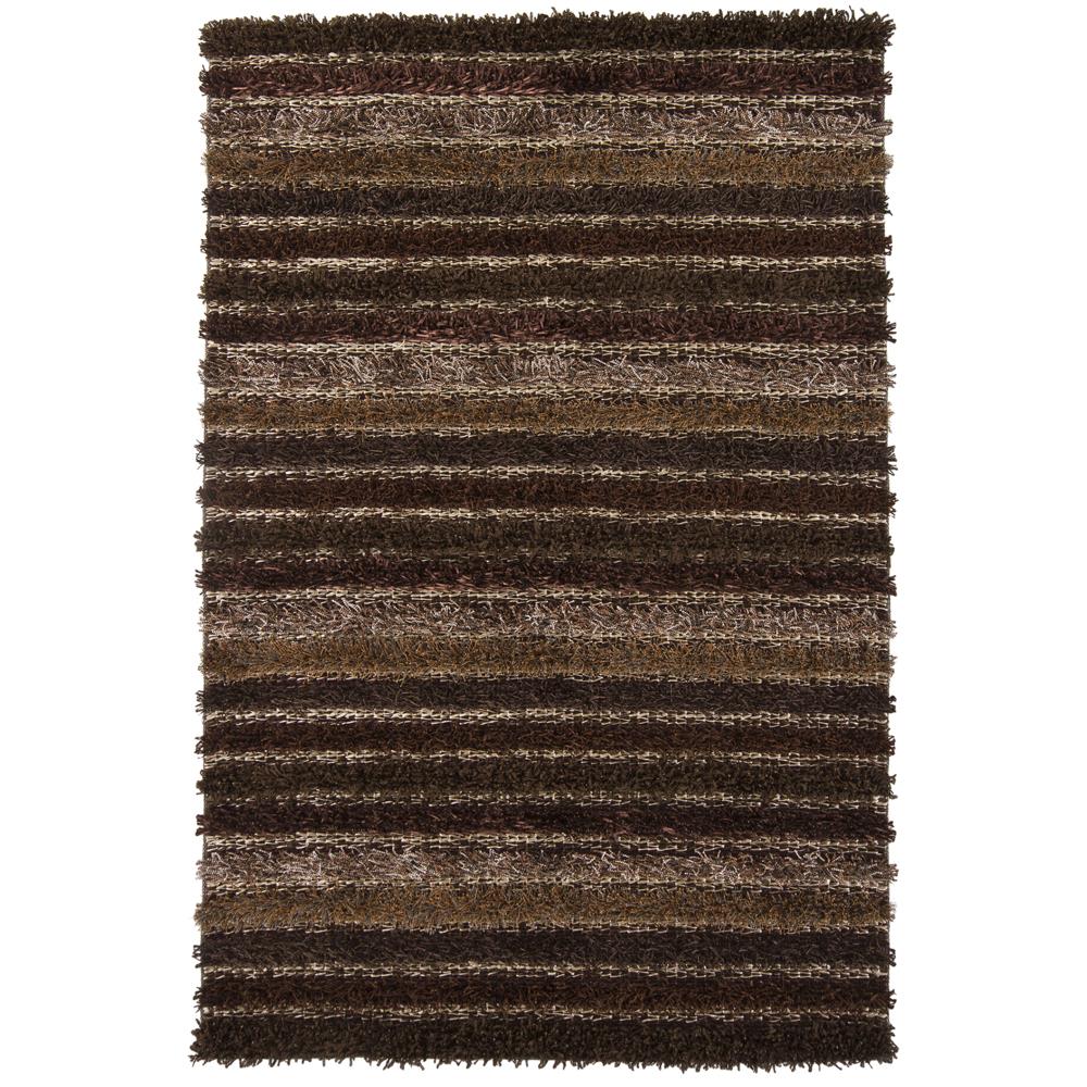 Chandra Rugs LAV21402 LAVASA Hand-Woven Contemporary Shag Rug in Brown/Taupe/Tan, 5