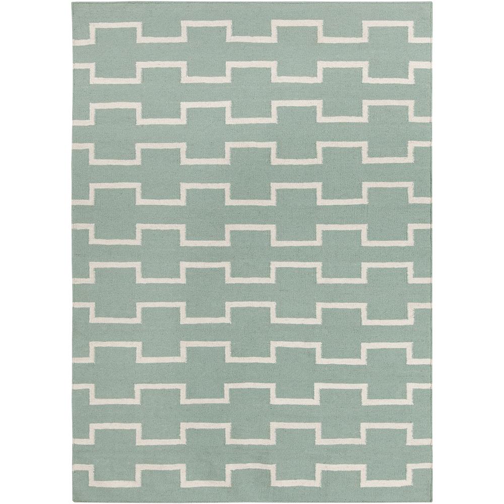 Chandra Rugs LIM25702 LIMA Flat-Weaved Reversible Wool/Cotton Rug in Blue/White, 3