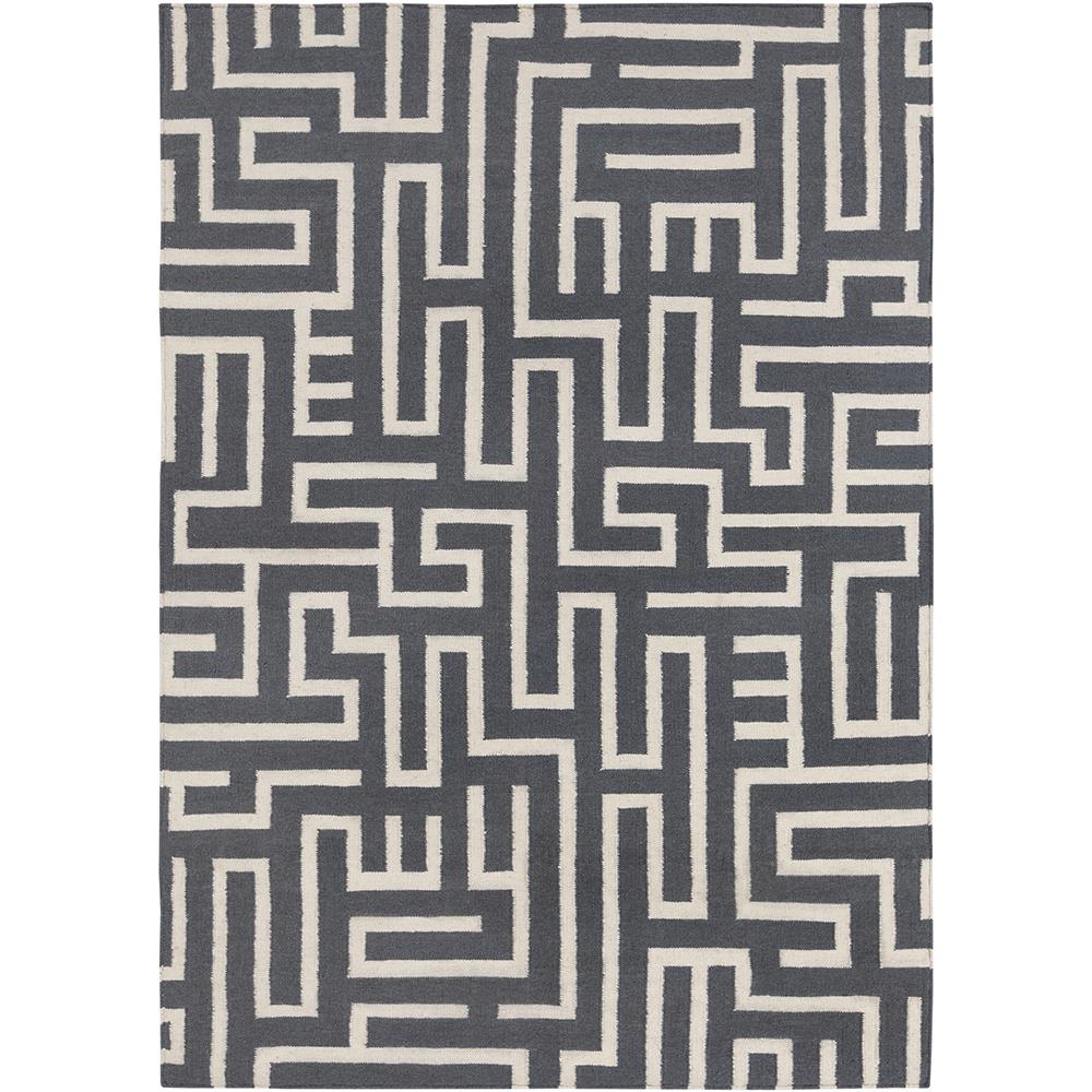 Chandra Rugs LIM25724 LIMA Flat-Weaved Reversible Wool/Cotton Rug in Grey/White, 3