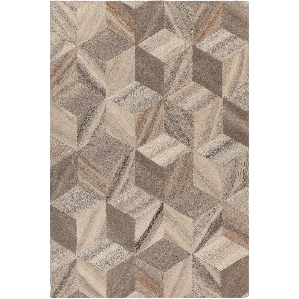 Chandra Rugs LYR-50200 Lyril Hand-tufted Contemporary Rug in Grey/Brown/Natural