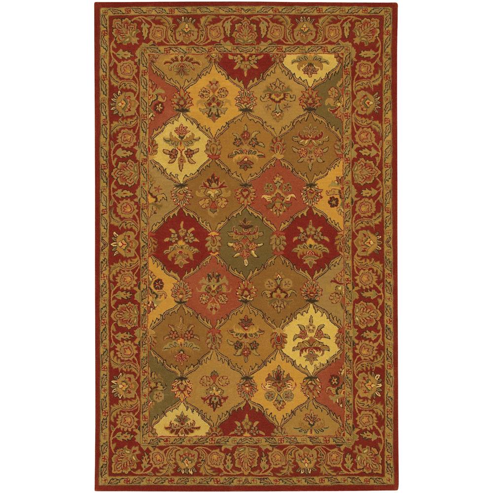 Chandra Rugs MET548 METRO Hand-Tufted Contemporary Rug in Red/Orange/Green/Brown/Yellow, 7