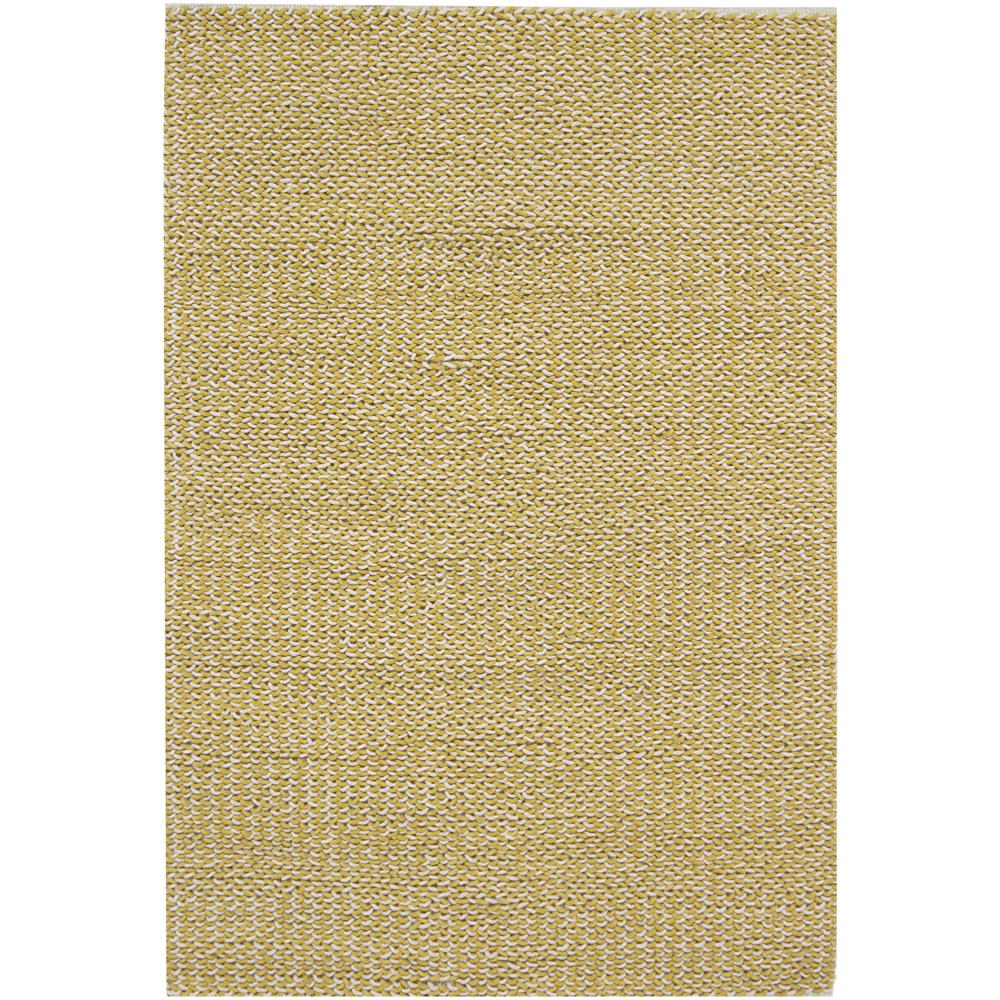 Chandra Rugs MIL24501 MILANO Hand-Woven Contemporary Braided Rug in Yellow/Ivory, 7