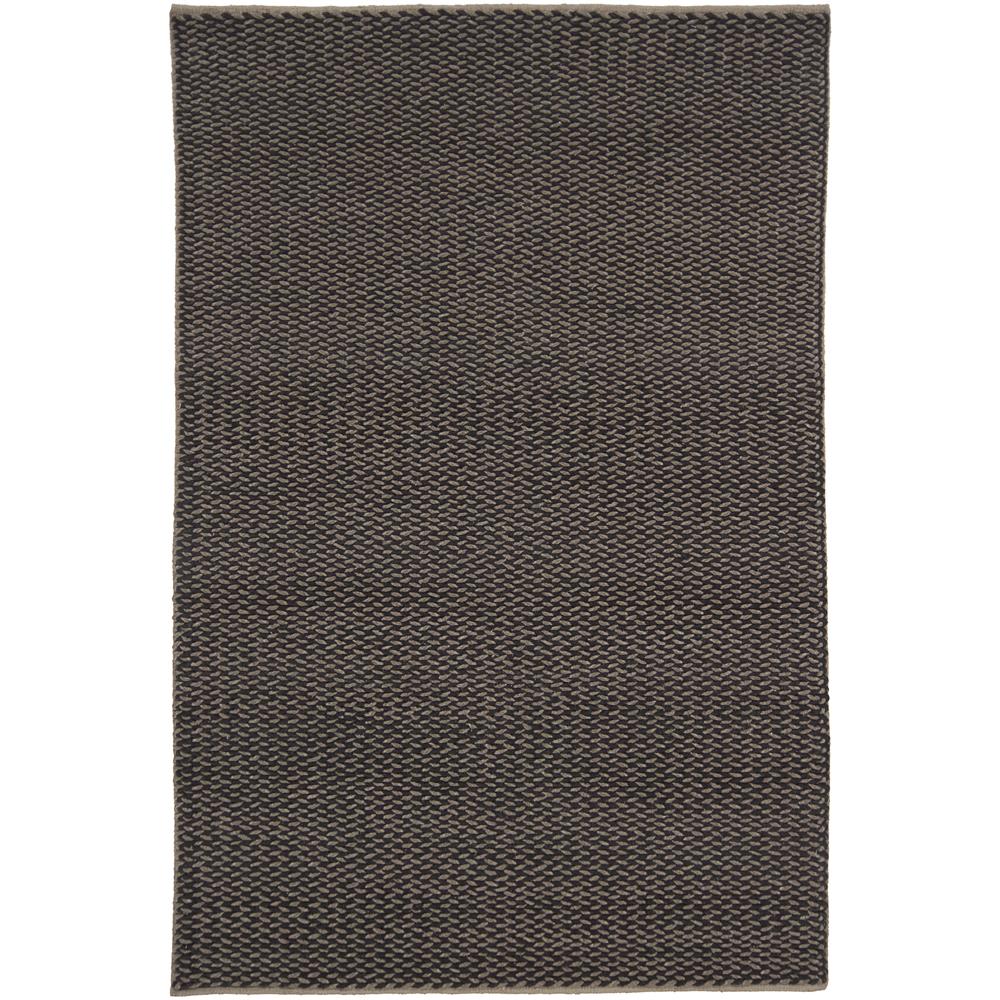 Chandra Rugs MIL24502 MILANO Hand-Woven Contemporary Braided Rug in Black/Taupe, 5