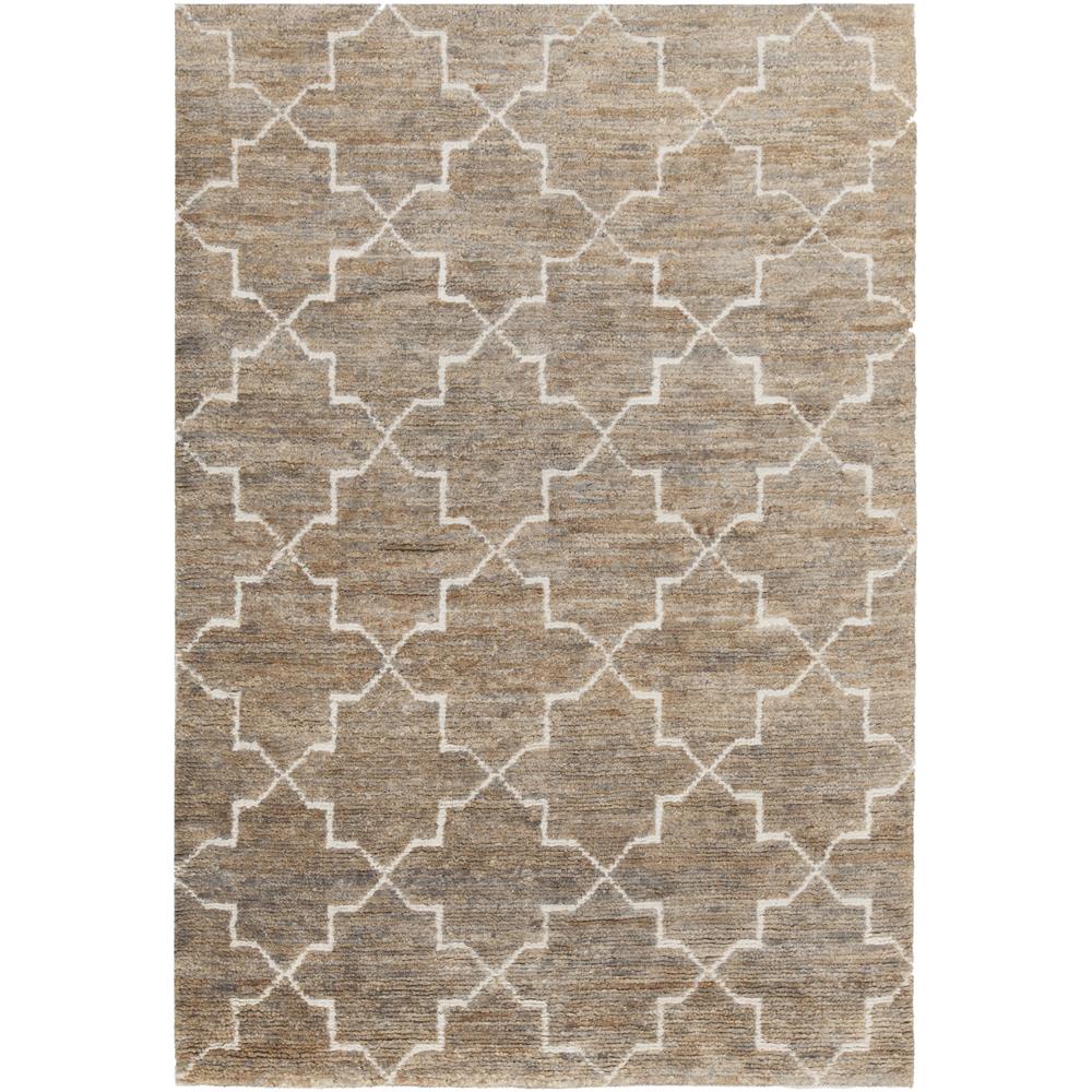Chandra Rugs NES32700 NESCO Hand-Knotted Natural Rug in Light Brown, 5