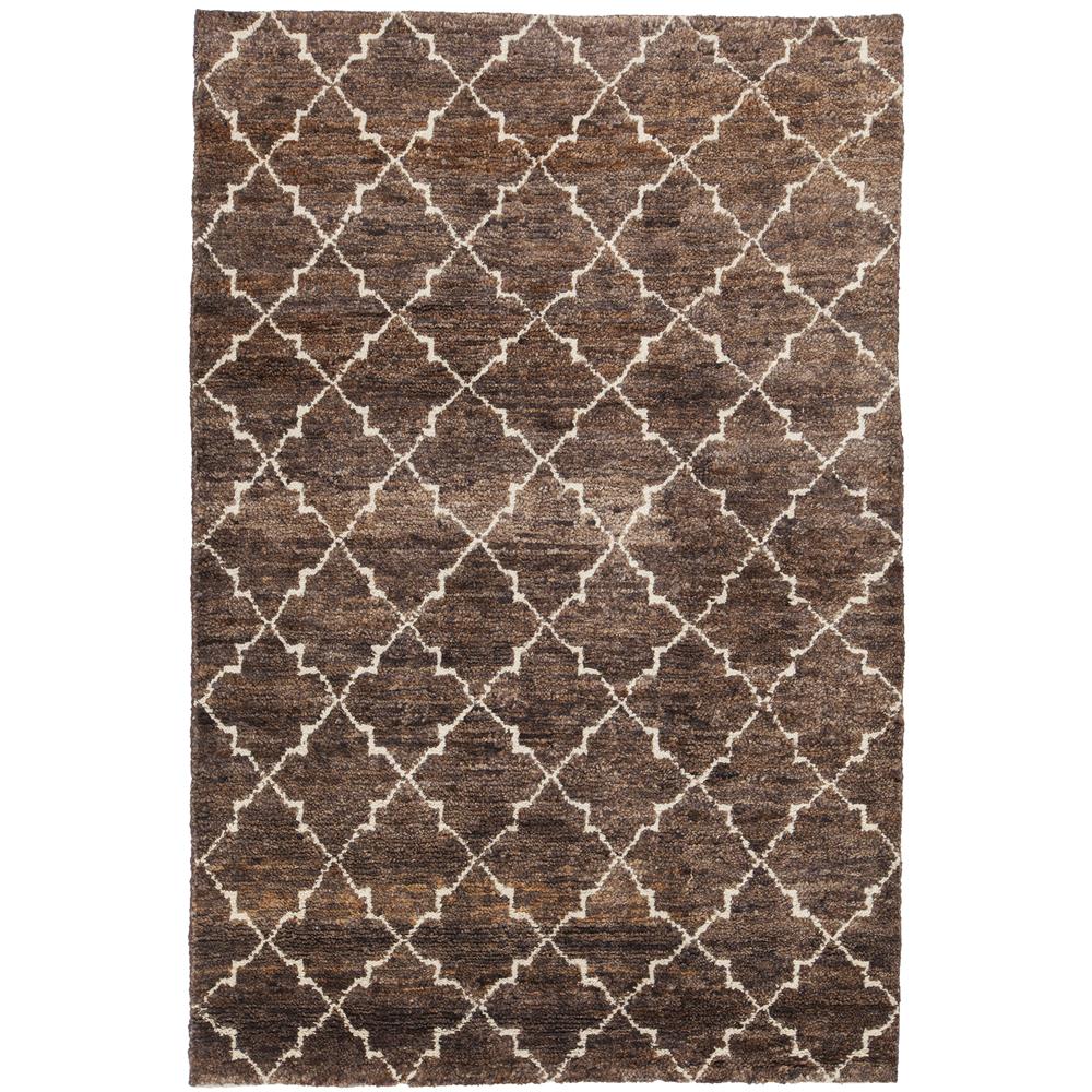 Chandra Rugs NES32702 NESCO Hand-Knotted Natural Rug in Dark Brown, 7