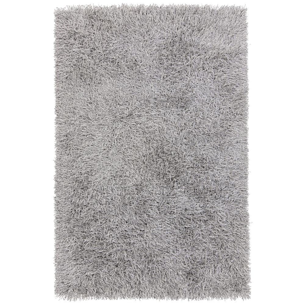 Chandra Rugs NOR44900 NORA Hand Woven Contemporary Shag Rug in White/Black, 7