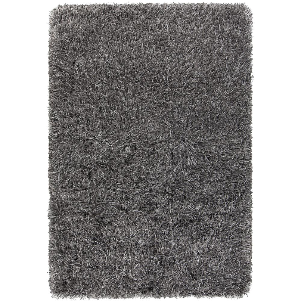 Chandra Rugs ONE35300 ONEX Hand-Woven Contemporary Shag Rug in Grey/Black, 9