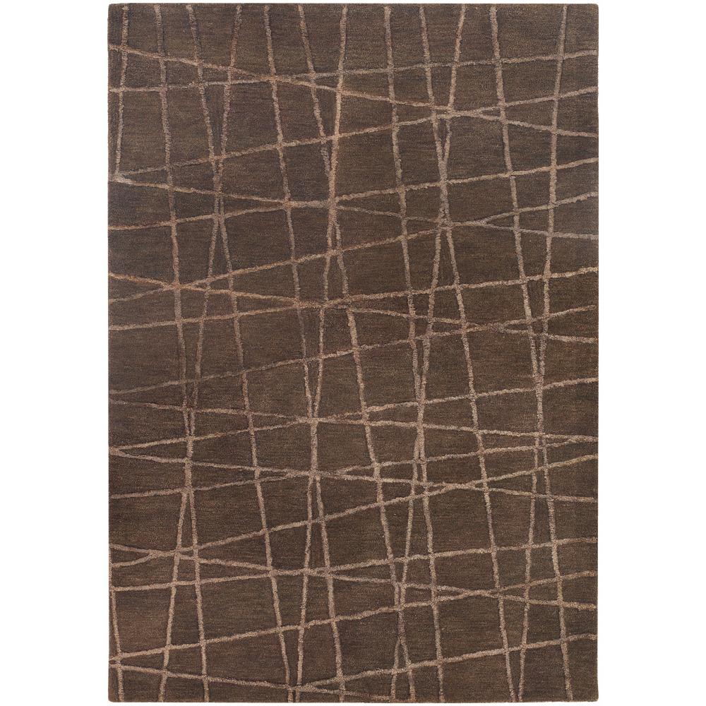 Chandra Rugs OSL31901 OSLO Hand-Tufted Contemporary Rug in Brown/Light Brown, 9
