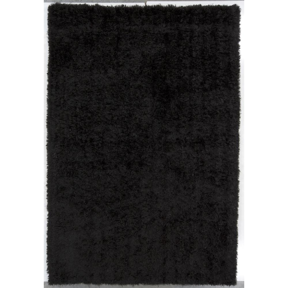 Chandra Rugs OYS23603 OYSTER Hand-Woven Contemporary Shag Rug in Black, 9