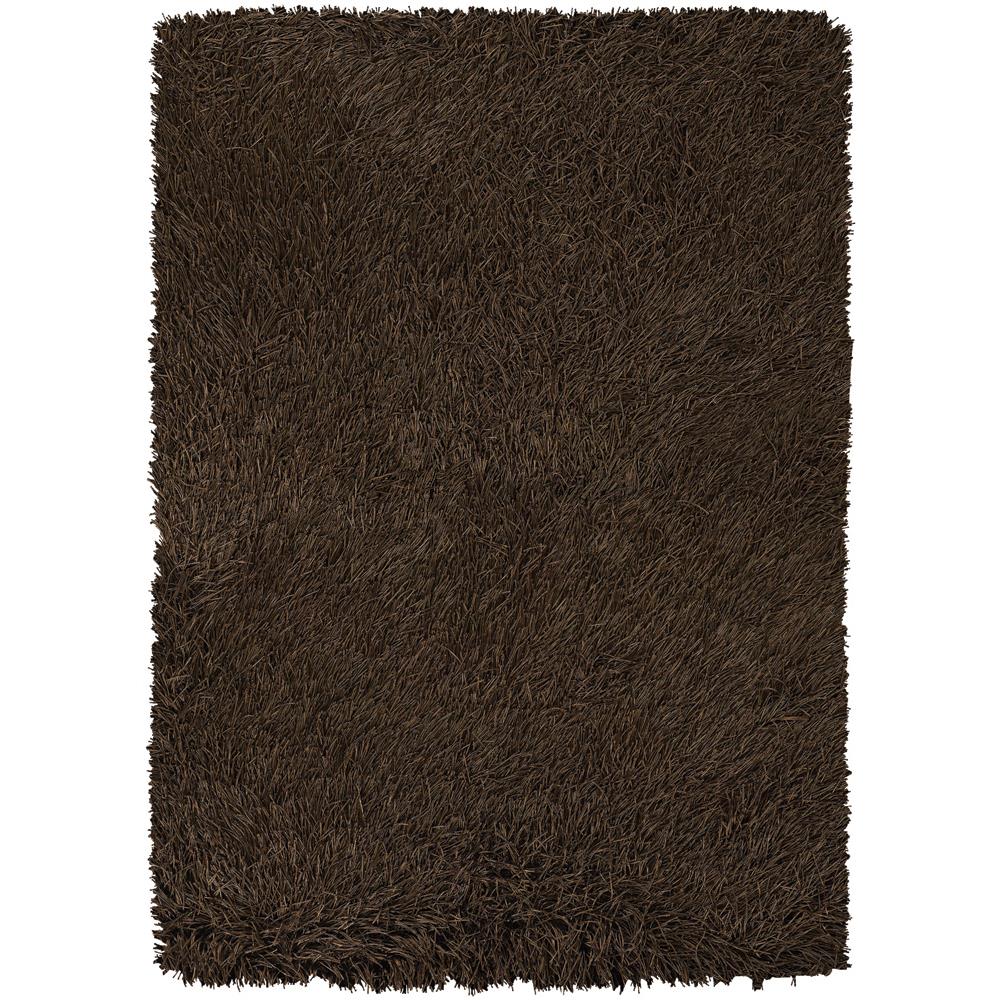 Chandra Rugs POL30801 POLIGAN Hand-Woven Contemporary Shag Rug in Brown, 5