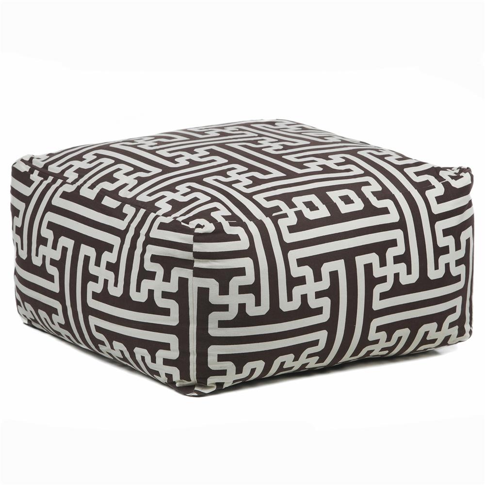 Chandra Rugs POU112 POUFS Handmade Contemporary Printed Cotton Pouf in Brown/Cream, 2