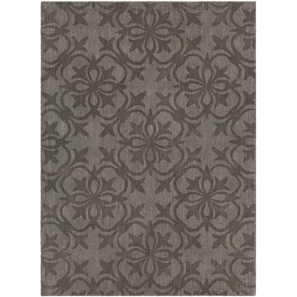 Chandra Rugs REK29601 REKHA Hand-Tufted Transitional Rug in Taupe/Charcoal, 7
