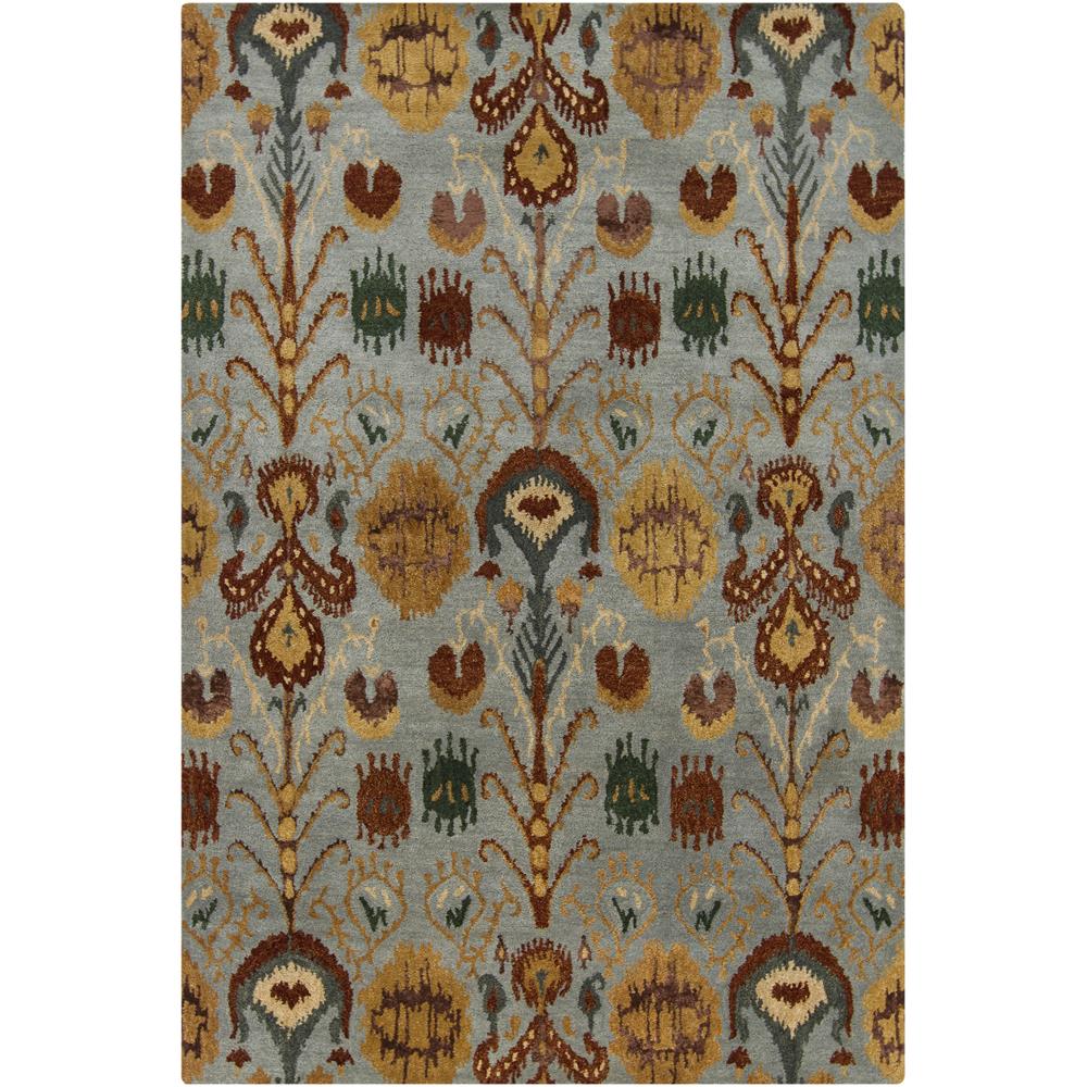 Chandra Rugs RUP39608 RUPEC Hand-Tufted Contemporary Rug in Blue/Brown/Gold/Grey/Green, 7