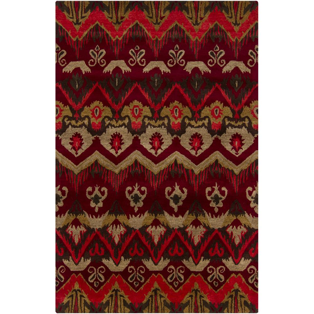 Chandra Rugs RUP39618 RUPEC Hand-Tufted Contemporary Rug in Red/Gold/Black/Taupe, 9