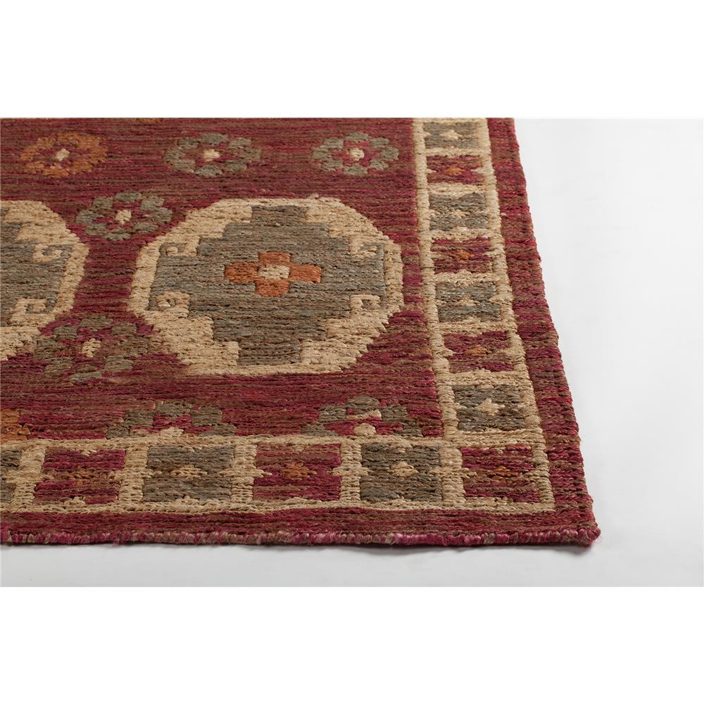Chandra Rugs RYL46901 RYLEIGH Hand-Woven Transitional Wool Rug in Red/Green/Natural, 5