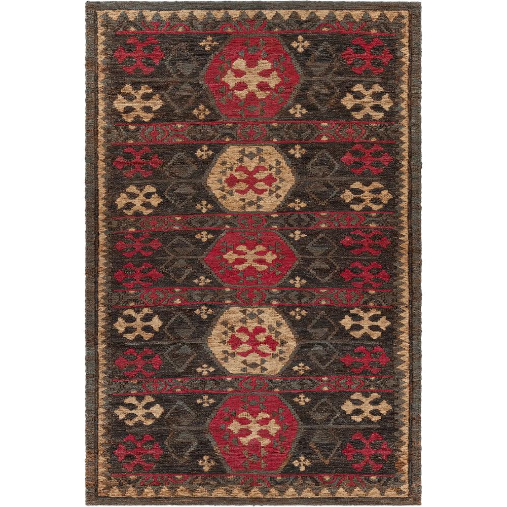 Chandra Rugs RYL46903 RYLEIGH Hand-Woven Transitional Wool Rug in Grey/Red/Natural, 7