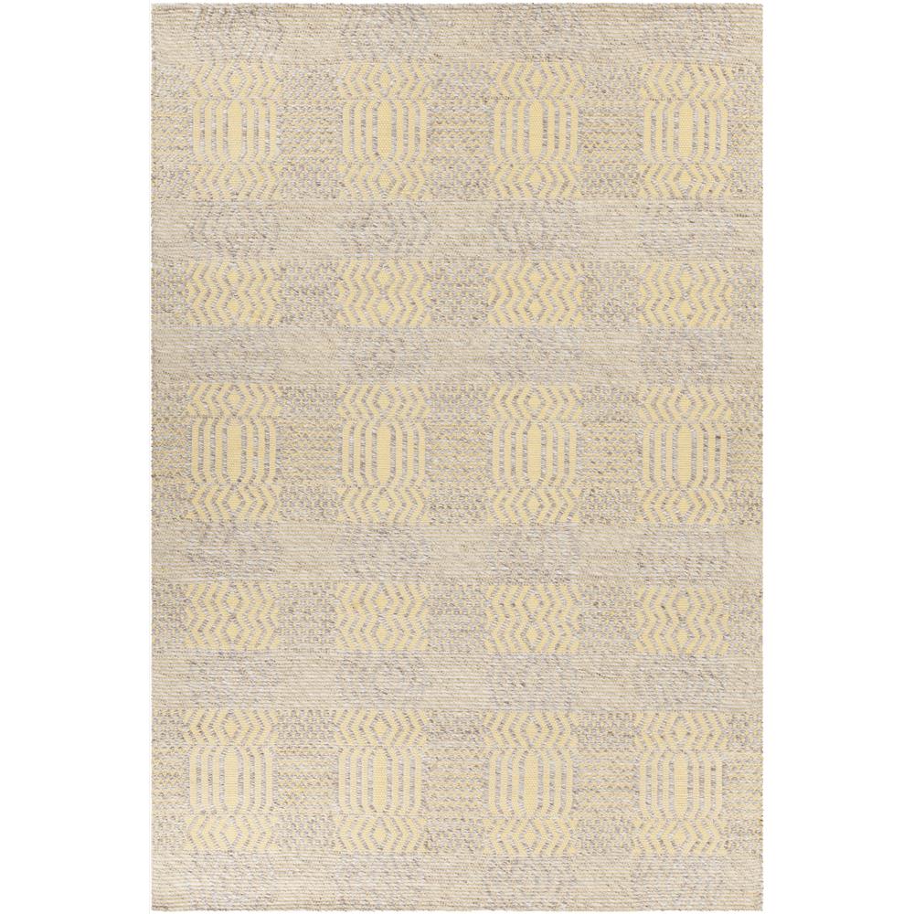 Chandra Rugs SAL34502 SALONA Hand-Woven Contemporary Rug in Yellow/Natural, 5