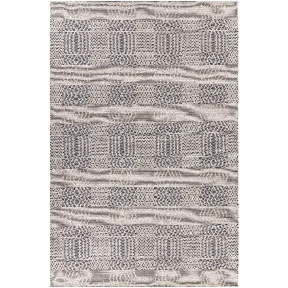 Chandra Rugs SAL34503 SALONA Hand-Woven Contemporary Rug in Black/Natural, 9