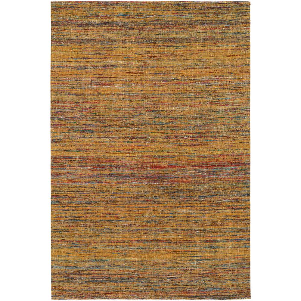 Chandra Rugs SHE31202 SHENAZ Hand-Woven Dhurrie Rug in Yellow, 7